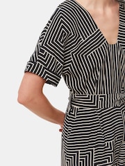 Whistles Black Angled Stripe Jumpsuit - Image 3 of 5