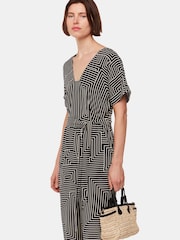 Whistles Black Angled Stripe Jumpsuit - Image 4 of 5