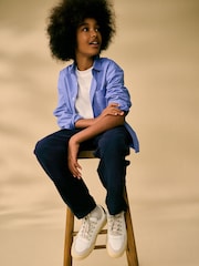 Bright Blue Relaxed Fit Long Sleeve Oxford Shirt (3-16yrs) - Image 3 of 10