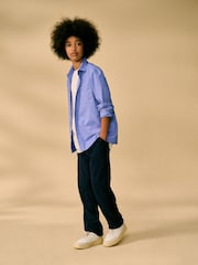 Bright Blue Relaxed Fit Long Sleeve Oxford Shirt (3-16yrs) - Image 6 of 10