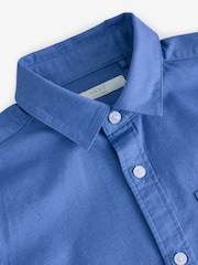 Bright Blue Relaxed Fit Long Sleeve Oxford Shirt (3-16yrs) - Image 9 of 10