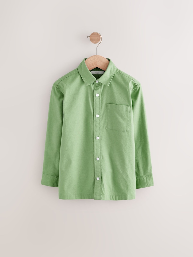 Green Relaxed Fit Long Sleeve Oxford Shirt (3-16yrs) - Image 1 of 4