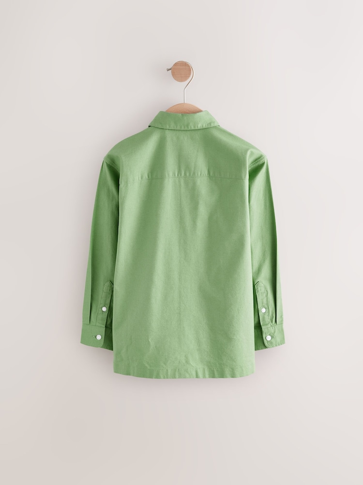 Green Relaxed Fit Long Sleeve Oxford Shirt (3-16yrs) - Image 2 of 4
