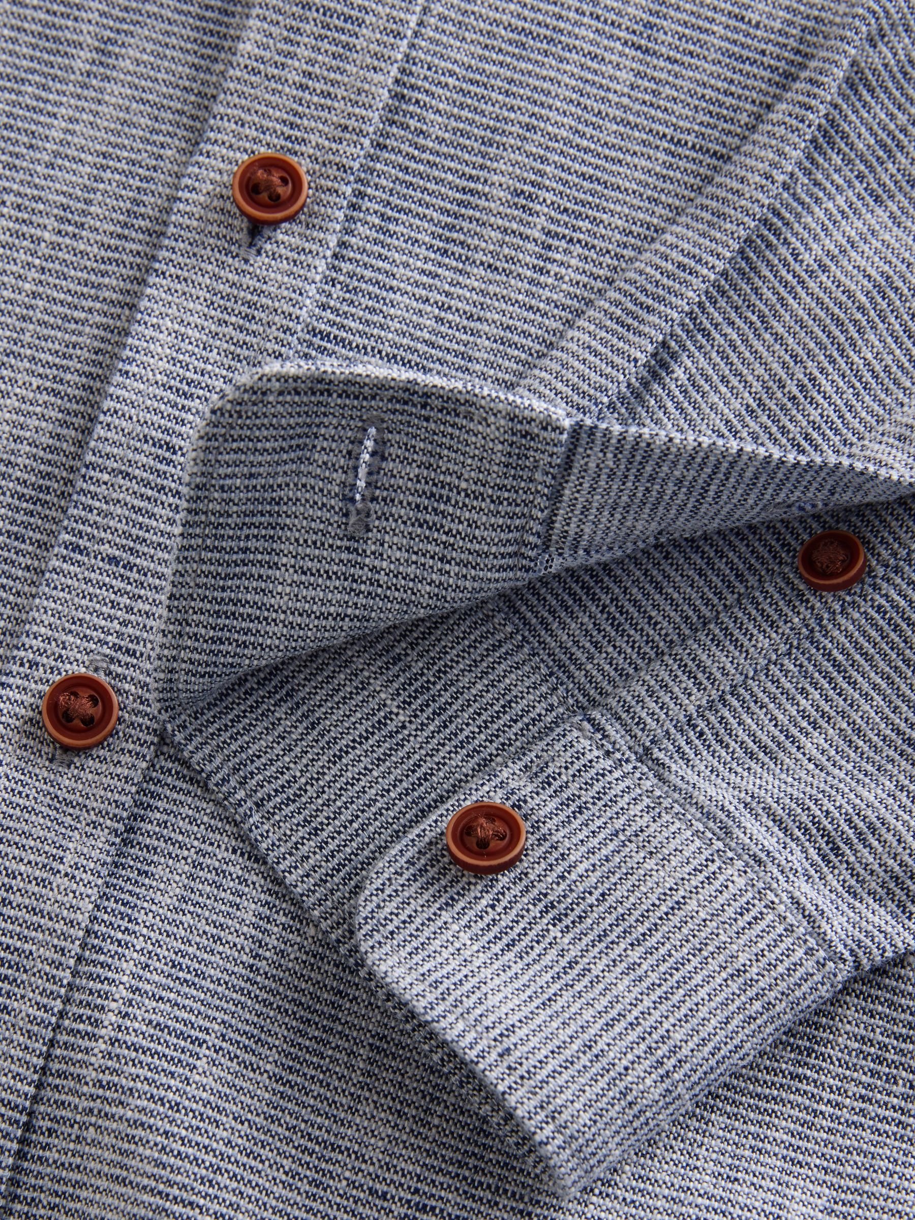 Mao Collar Linen Blend Shirt in Blue (18mths- 10yrs)