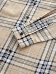 Neutral Check Long Sleeve 100% Cotton Shirt (3-16yrs) - Image 5 of 6