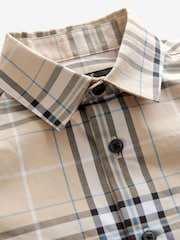 Neutral Check Long Sleeve 100% Cotton Shirt (3-16yrs) - Image 6 of 6