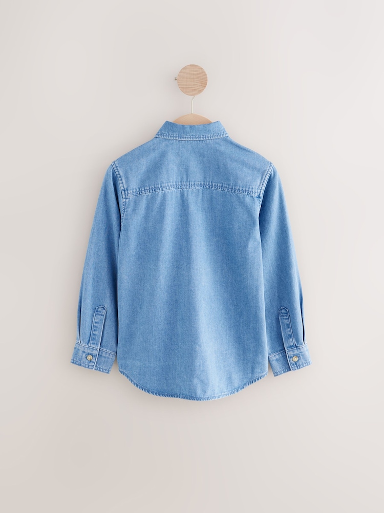 Blue Denim Long Sleeve Denim Shirt (3-16yrs) - Image 2 of 4