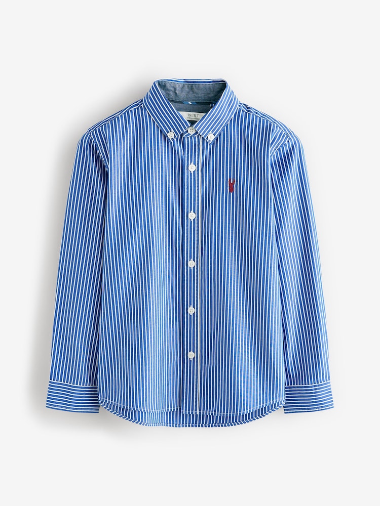 Blue Stripe 100% Cotton Long Sleeve Stripe Shirt (3-16yrs) - Image 1 of 6