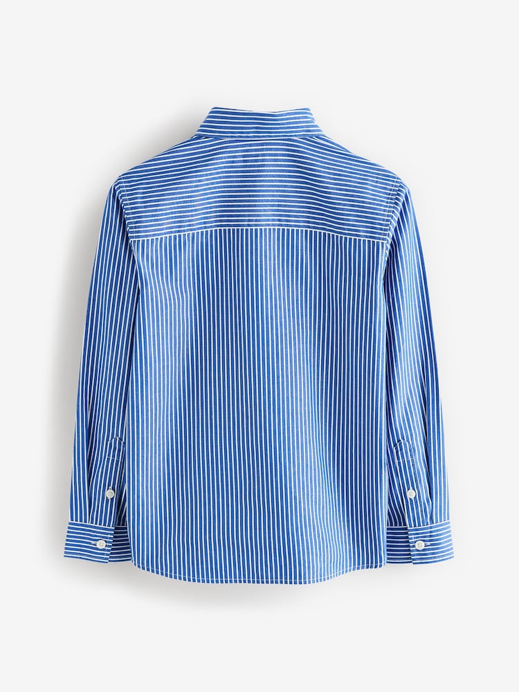 Blue Stripe 100% Cotton Long Sleeve Stripe Shirt (3-16yrs) - Image 2 of 6