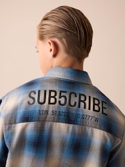 Cobalt Blue Subscribe 100% Cotton Long Sleeve Check Shirt (3-16yrs) - Image 2 of 5
