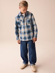 Cobalt Blue Subscribe 100% Cotton Long Sleeve Check Shirt (3-16yrs) - Image 3 of 5