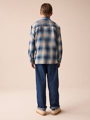 Cobalt Blue Subscribe 100% Cotton Long Sleeve Check Shirt (3-16yrs) - Image 4 of 5