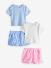 Blue/Pink Woven Check Pyjamas 2 Pack (3-16yrs) - Image 1 of 4