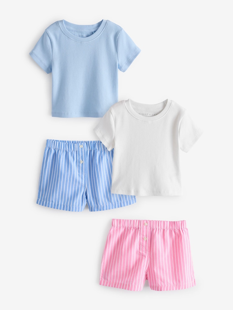 Blue/Pink Woven Check Pyjamas 2 Pack (3-16yrs) - Image 1 of 4