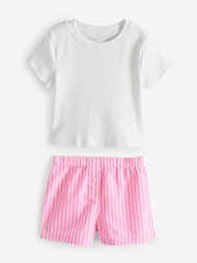 Blue/Pink Woven Bottom Pyjamas 2 Pack (3-16yrs) - Image 4 of 7