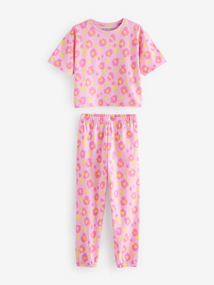 Yellow/Blue Animal Print Joggers Pyjamas 3 Pack (3-16yrs) - Image 3 of 9