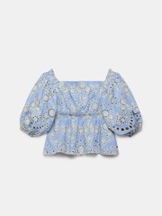 Mint Velvet Blue Broderie Anglais Top - Image 4 of 4