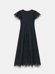 Mint Velvet Black Broderie Midi Dress - Image 4 of 4