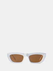 Mint Velvet Cream Rectangular Sunglasses - Image 1 of 6
