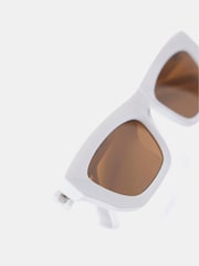 Mint Velvet Cream Rectangular Sunglasses - Image 2 of 6