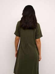 Kaffe Green Liny Above The Knee Short Sleeve Dress - Image 2 of 6