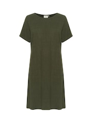 Kaffe Green Liny Above The Knee Short Sleeve Dress - Image 5 of 6