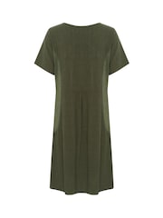 Kaffe Green Liny Above The Knee Short Sleeve Dress - Image 6 of 6
