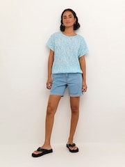 Kaffe Blue Vicky Denim Shorts - Image 1 of 6