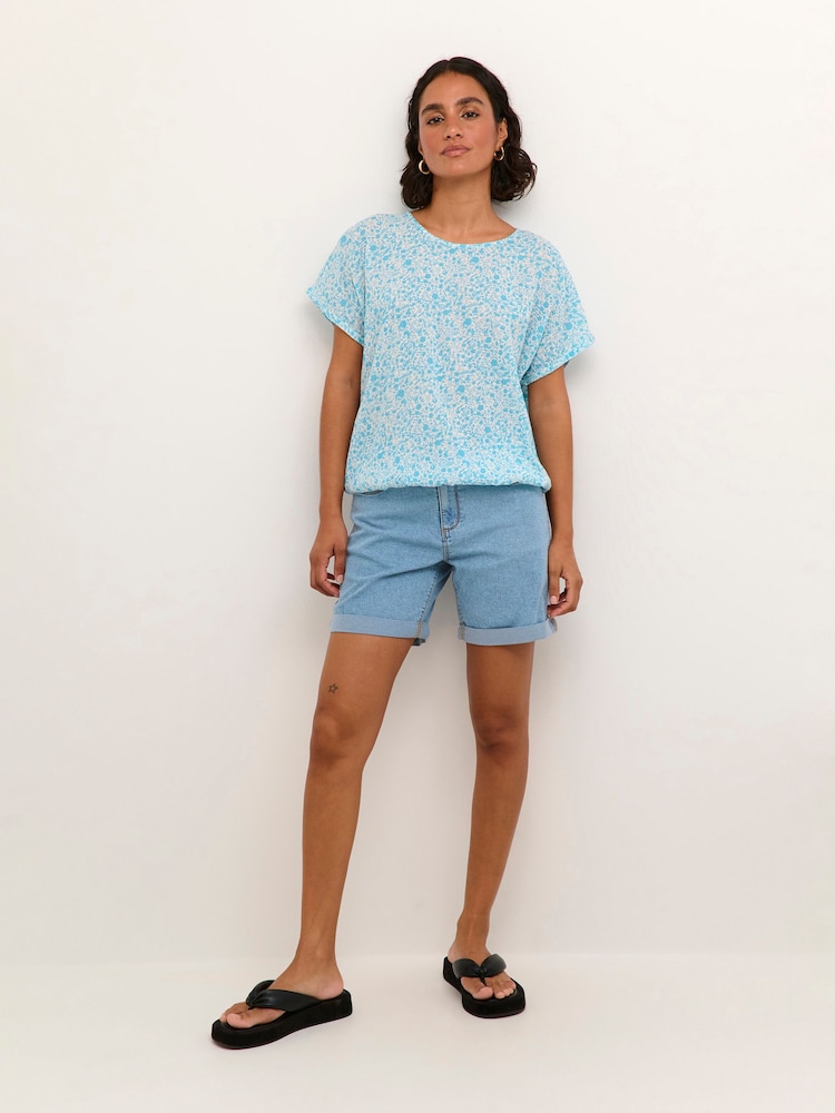 Kaffe Blue Vicky Denim Shorts - Image 1 of 6