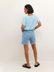 Kaffe Blue Vicky Denim Shorts - Image 2 of 6