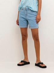Kaffe Blue Vicky Denim Shorts - Image 3 of 6