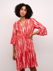 Kaffe Arina 3/4 Sleeve A-Line Fit Black Dress - Image 2 of 4