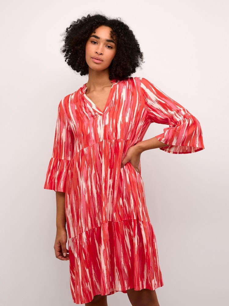 Kaffe Arina 3/4 Sleeve A-Line Fit Black Dress - Image 2 of 4