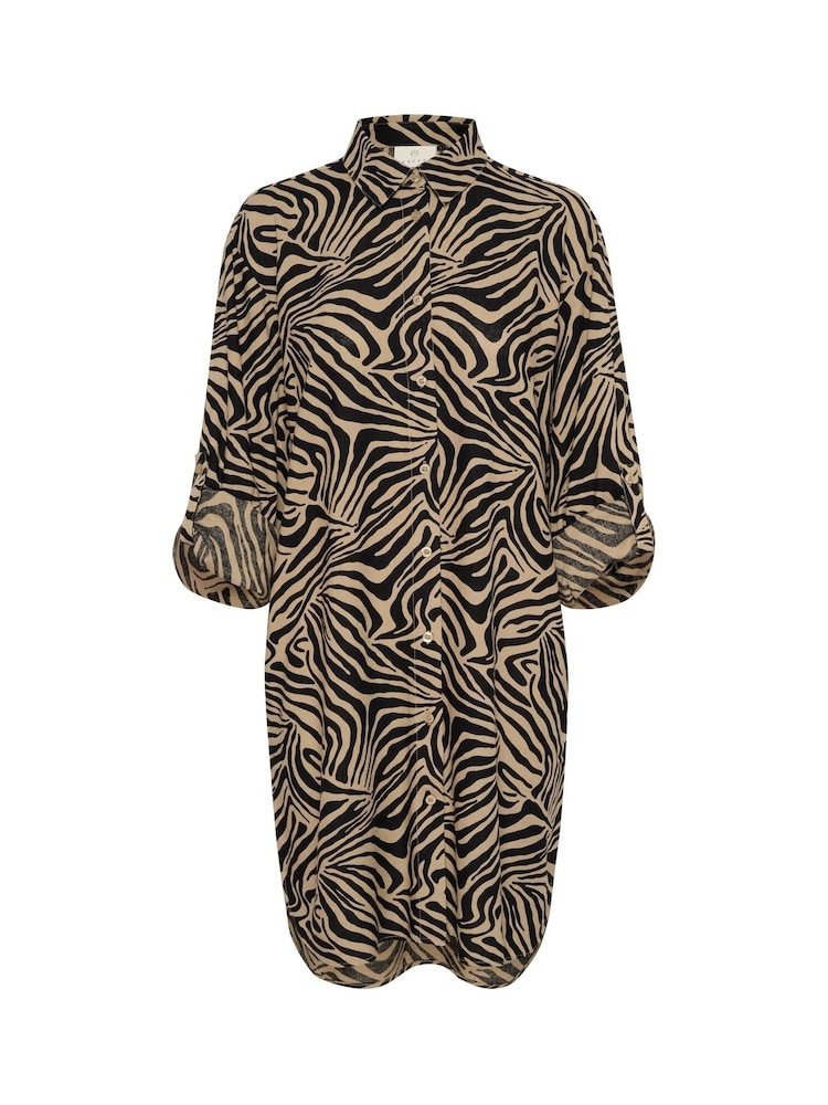 Kaffe Milia Mid Thigh Length Shirt Black Dress - Image 1 of 3