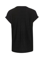 Kaffe Rachel Short Sleeve Eyelet Black Blouse - Image 6 of 6