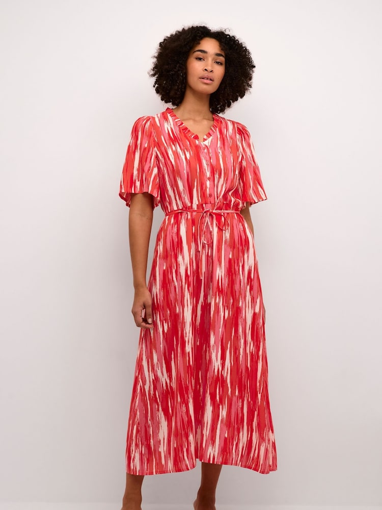 Kaffe Arina Half Sleeve V-Neck Maxi Dress - Image 1 of 3