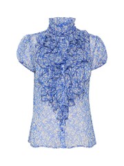 Saint Tropez Blue Lilja Short Sleeve Ruffle Blouse - Image 4 of 5