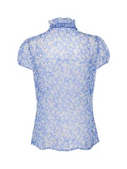 Saint Tropez Blue Lilja Short Sleeve Ruffle Blouse - Image 5 of 5