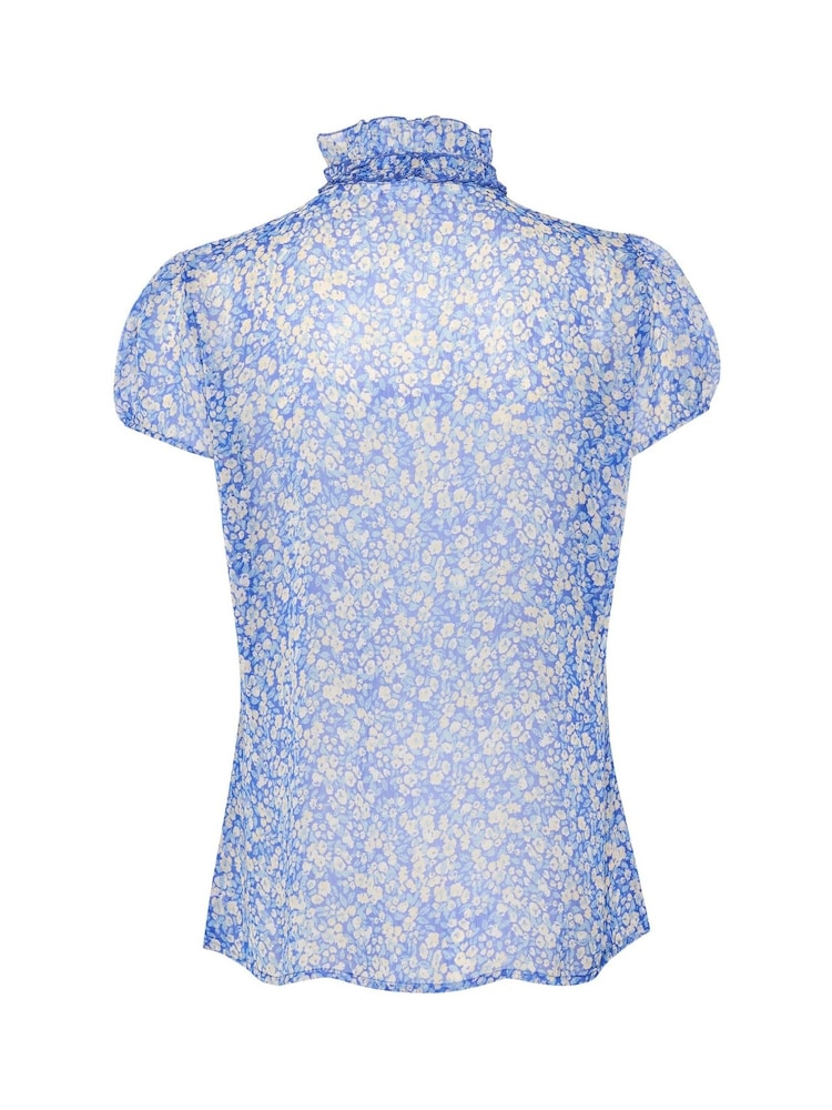Saint Tropez Blue Lilja Short Sleeve Ruffle Blouse - Image 5 of 5