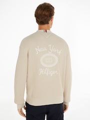 Tommy Hilfiger Brown Graphic Waffle Cardigan - Image 2 of 6