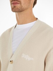 Tommy Hilfiger Brown Graphic Waffle Cardigan - Image 3 of 6