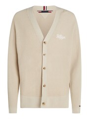 Tommy Hilfiger Brown Graphic Waffle Cardigan - Image 4 of 6