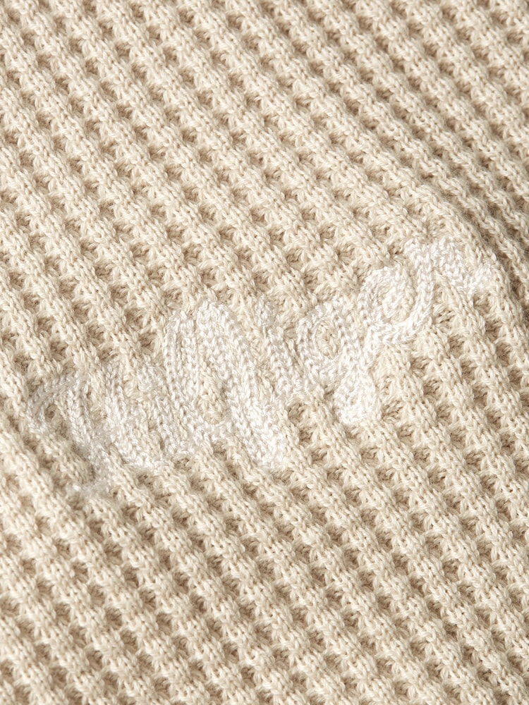 Tommy Hilfiger Brown Graphic Waffle Cardigan - Image 6 of 6 Tommy Hilfiger Brown Graphic Waffle Cardigan - Image 6 of 6