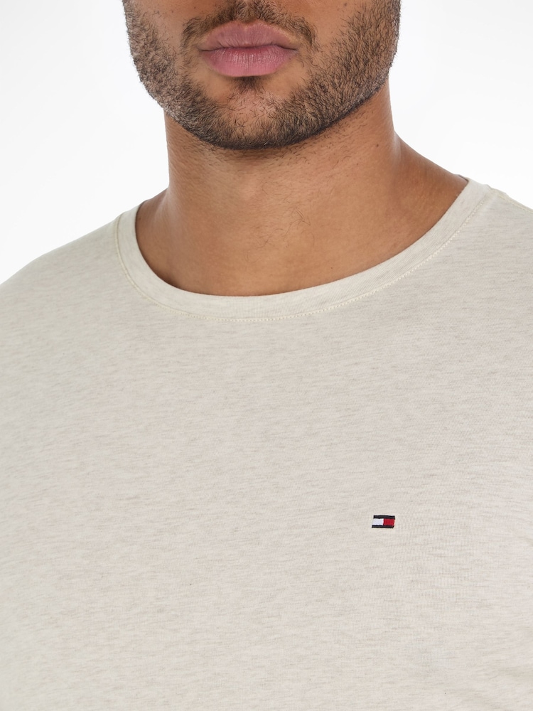 Tommy Hilfiger White Slim Fit Core Stretch Crew Neck T-Shirt - Image 3 of 6