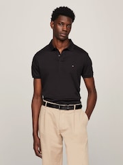 Tommy Hilfiger Black Regular Fit Liquid 100% Cotton Essential Polo Shirt - Image 1 of 5