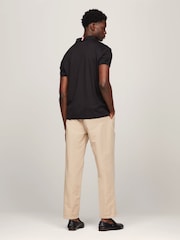 Tommy Hilfiger Black Regular Fit Liquid 100% Cotton Essential Polo Shirt - Image 2 of 5
