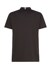 Tommy Hilfiger Black Regular Fit Liquid 100% Cotton Essential Polo Shirt - Image 4 of 5