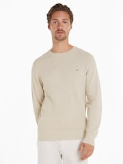 Tommy Hilfiger Cream Refined Structure Crew Neck Sweater - Image 1 of 1