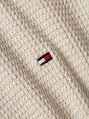 Tommy Hilfiger Cream Refined Structure Crew Neck Sweater - Image 6 of 6