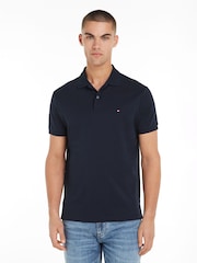 Tommy Hilfiger Blue Regular Fit Liquid 100% Cotton Essential Polo Shirt - Image 1 of 4